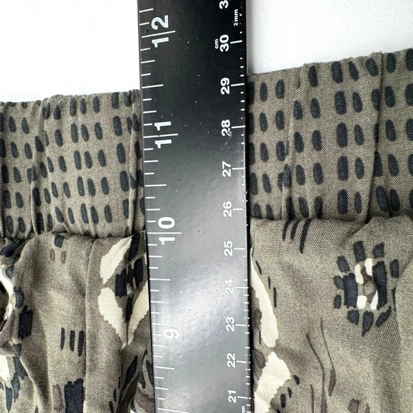 MICHAEL STARS Women's Small Olive Green Wide Leg Geometric Jenny Printed Pants - Picture 7 of 8